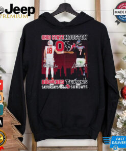 Ohio State Buckeyes On Saturdays X Houston Texans On Sundays Shirt 3 Ohio State Buckeyes On Saturdays X Houston Texans On Sundays Shirt 4
