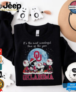 Oklahoma Sooners It The Most Wonderful Time Of The Year Peanut Characters Christmas Shirt