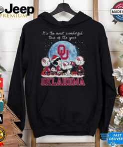 Oklahoma Sooners It The Most Wonderful Time Of The Year Peanut Characters Christmas Shirt