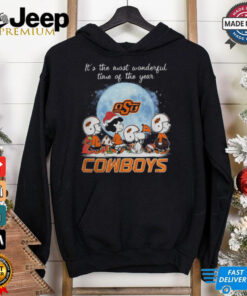 Oklahoma State Cowboys It The Most Wonderful Time Of The Year Peanut Characters Christmas Shirt