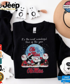 Ole Miss Rebels It The Most Wonderful Time Of The Year Peanut Characters Christmas Shirt