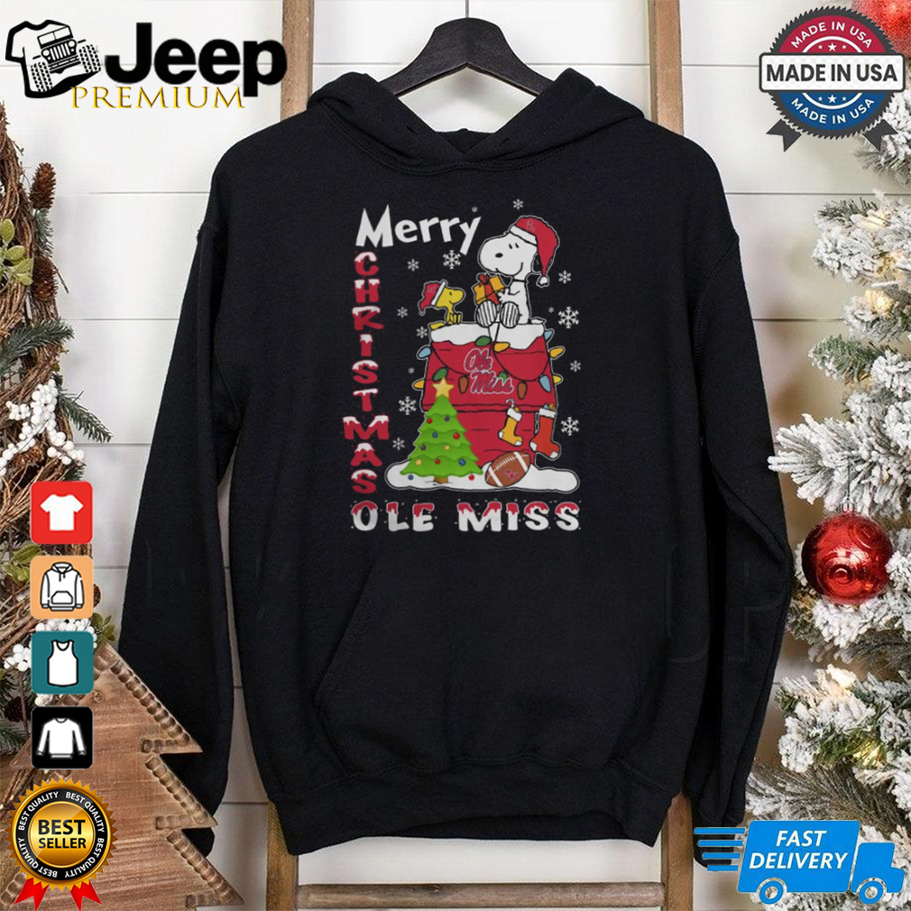 Ole Miss Rebels Snoopy And Woodstock Merry Christmas Shirt Ole Miss Rebels Snoopy And Woodstock Merry Christmas Shirt