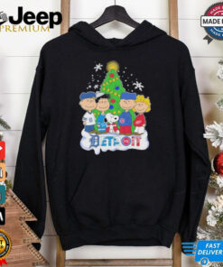 Peanuts Characters X Detroit Sports Teams Merry Christmas Shirt
