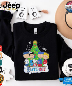 Peanuts Characters X Detroit Sports Teams Merry Christmas Shirt