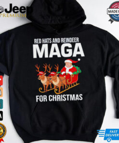 Red Hats and Reindeer MAGA for Christmas Trump Santa shirt 1 Red Hats and Reindeer MAGA for Christmas Trump Santa shirt 2