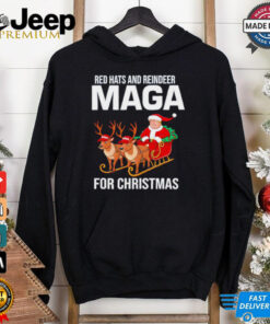 Red Hats and Reindeer MAGA for Christmas Trump Santa shirt 2 Red Hats and Reindeer MAGA for Christmas Trump Santa shirt 3