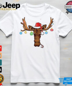 Reindeer Santa hat moose Christmas ball 2024 shirt