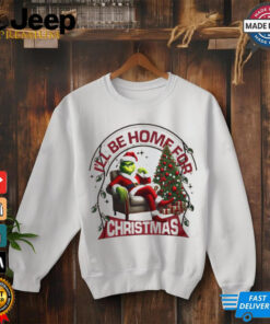 Santa Grinch I'll be home for Christmas shirt 3
