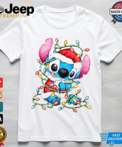 Santa Stitch with Christmas light shirt