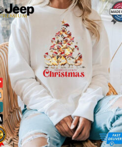 Santa chickens merry clucking Christmas tree shirt Santa chickens merry clucking Christmas tree shirt