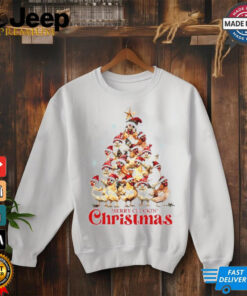 Santa chickens merry clucking Christmas tree shirt 2 Santa chickens merry clucking Christmas tree shirt 3