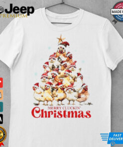 Santa chickens merry clucking Christmas tree shirt 3 Santa chickens merry clucking Christmas tree shirt 4
