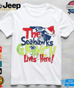 The Seattle Seahawks Grinch Lives Here Christmas T Shirt The Seattle Seahawks Grinch Lives Here Christmas T Shirt