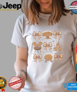 Walt Disneyworld Coquette Bows Gingerbread Christmas Shirt