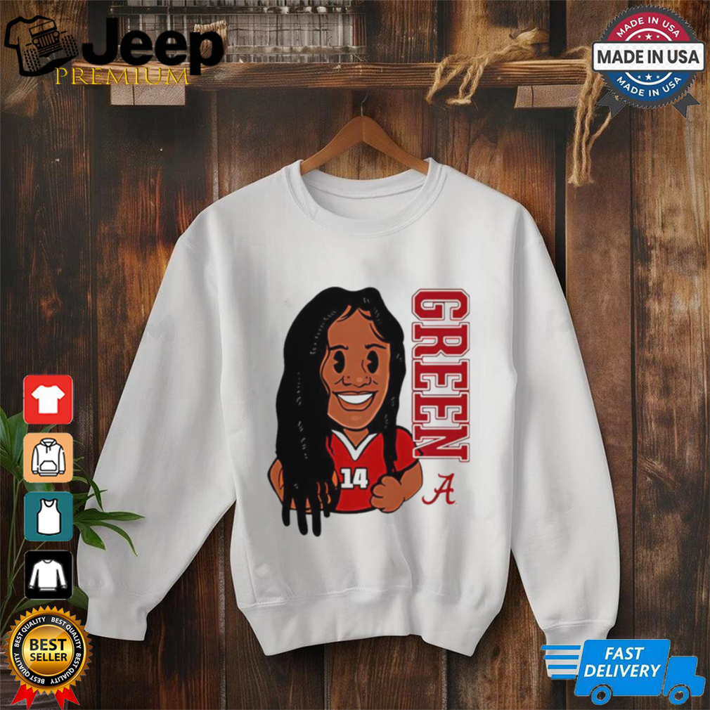 Zaay Green Alabama Crimson Tide cartoon shirt Zaay Green Alabama Crimson Tide cartoon shirt