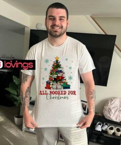 All Booked for Christmas tree shirt