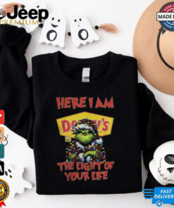 Santa Grinch Here I Am Denny’s The Light Of Your Life Christmas Light Shirt
