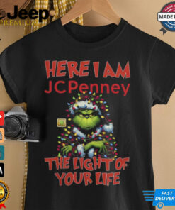 Santa Grinch Here I Am JC Penney The Light Of Your Life Christmas Light Shirt