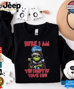 Santa Grinch Here I Am Kroger The Light Of Your Life Christmas Light Shirt