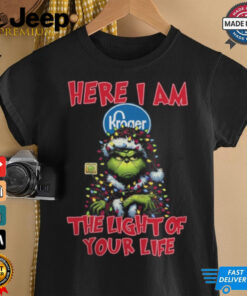 Santa Grinch Here I Am Kroger The Light Of Your Life Christmas Light Shirt