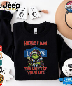 Santa Grinch Here I Am Lowe’s The Light Of Your Life Christmas Light Shirt