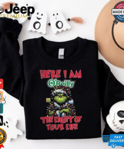 Santa Grinch Here I Am O’Reilly Auto Parts The Light Of Your Life Christmas Light Shirt