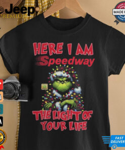 Santa Grinch Here I Am Speedway The Light Of Your Life Christmas Light Shirt