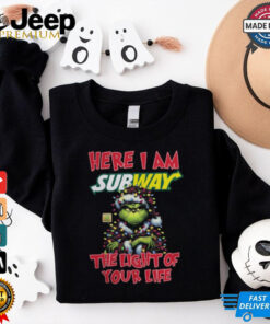 Santa Grinch Here I Am Subway The Light Of Your Life Christmas Light Shirt