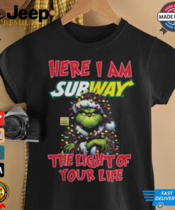 Santa Grinch Here I Am Subway The Light Of Your Life Christmas Light Shirt