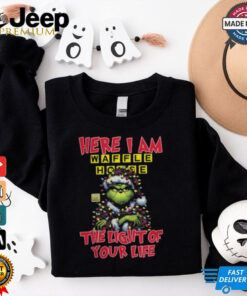 Santa Grinch Here I Am Waffle House The Light Of Your Life Christmas Light Shirt