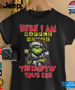 Santa Grinch Here I Am Waffle House The Light Of Your Life Christmas Light Shirt
