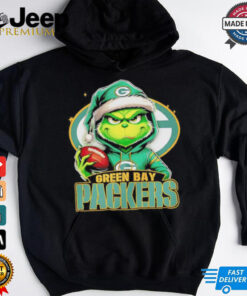 Santa Grinch hug ball Green Bay Packers Christmas shirt
