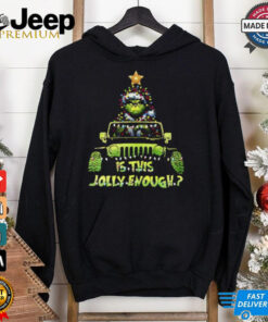 Santa Grinch riding car is this Jolly enough Christmas shirt
