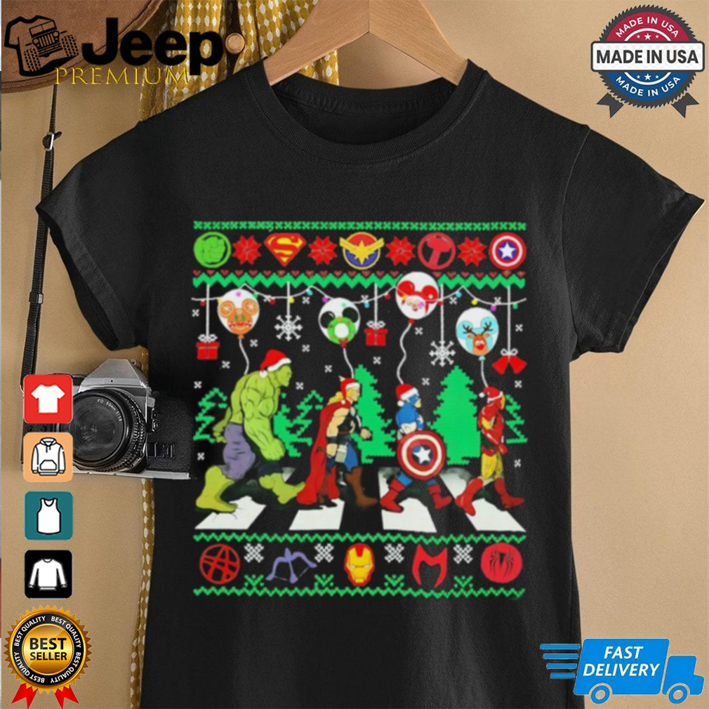 Santa hat Superhero Avengers ugly Christmas shirt Santa hat Superhero Avengers ugly Christmas shirt