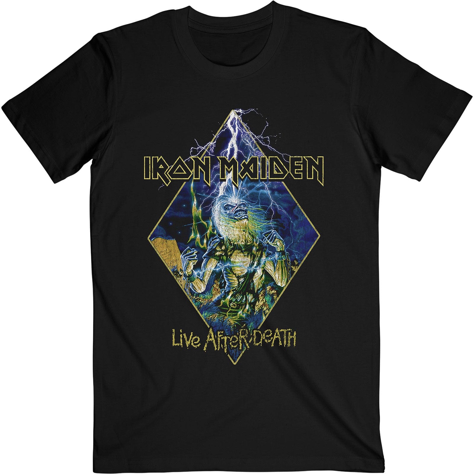 Iron Maiden Unisex T-Shirt Live After Death Diamond Iron Maiden Unisex T-Shirt Live After Death Diamond