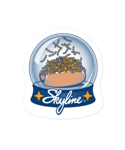 Skyline Chili Cheese Coney Snow Globe Sticker