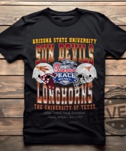2025 Chick Fil A Peach Bowl Matchup Tshirt Hoodie Sweatshirt Arizona State Sun Devils Vs Texas Longhorns Football Fan Gift Tee Sweater Unique