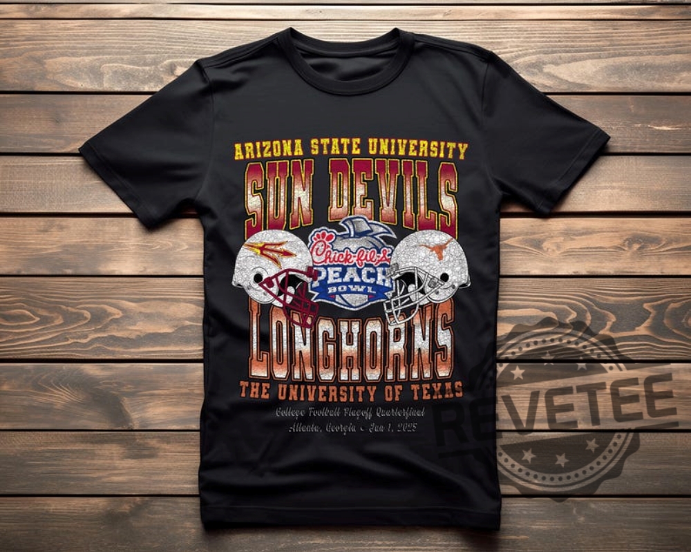 2025 Chick Fil A Peach Bowl Matchup Tshirt Hoodie Sweatshirt Arizona State Sun Devils Vs Texas Longhorns Football Fan Gift Tee Sweater Unique 2025 Chick Fil A Peach Bowl Matchup Tshirt Hoodie Sweatshirt Arizona State Sun Devils Vs Texas Longhorns Football Fan Gift Tee Sweater Unique