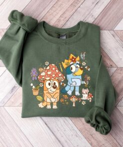 Bluey Mushroom World Shirt Bingo Mushroom Shirt King Bluey Shirt Cute Bluey And Bingo Shirt 2023 Bluey King Shirt Mushroom Shirt Bluey Dad Hoodie Unique