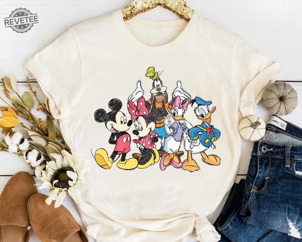 Disney Cute Mickey Mouse And Friends Squad Sketch Retro Shirt Disneyworld Shirt Cartoon Characters Shirt Donald Duck Pluto Disney Unique Disney Cute Mickey Mouse And Friends Squad Sketch Retro Shirt Disneyworld Shirt Cartoon Characters Shirt Donald Duck Pluto Disney Unique