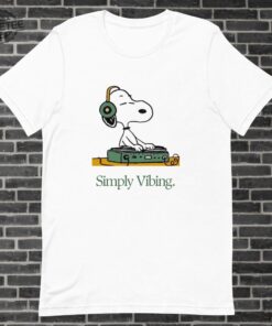 Simply Vibing Snoopy Tshirt Peanuts Retro Cartoon Tshirt Meme Tshirt Dj Tshirt Unisex Tee Unique