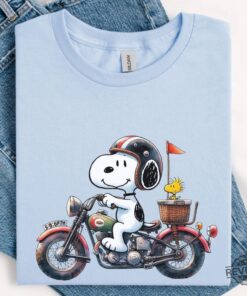Snoopy Biker Shirt Snoopy Dog Shirt Funny Custom Snoopy Shirt Snoopy Motorbike Funny Shirt