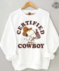Snoopy Certified Cowboy Sweatshirt Abbey Road Fall Dogs Inspired Shirt Funny Beatles Inspired Dog Lovers Shirt Dog Cowboy Shirt Unique