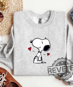 Snoopy Heart Valentines Sweatshirt Tshirt Hoodie Tee Gift For Fan Mens Womens Love Peanuts Nostalgic Snoopy Sweater Adorable Couple Gift