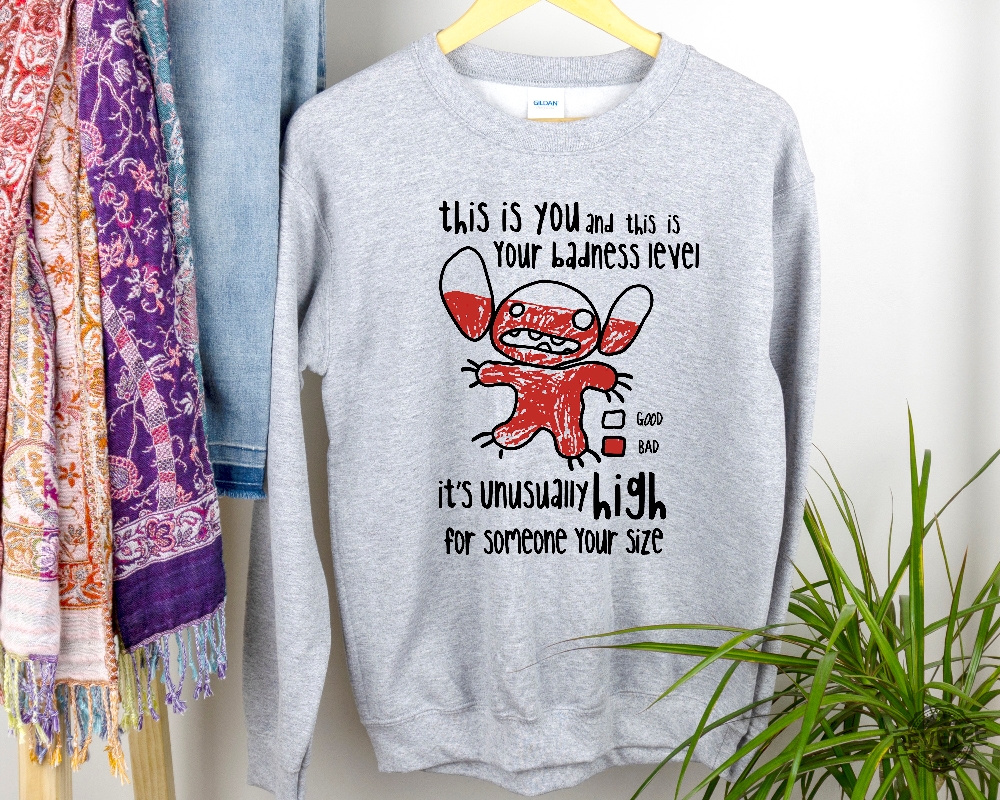 Stitch This Is Your Badness Level Shirt Lilo And Stitch Gift For Her Gift For Him Stitch This Is Your Badness Level Shirt Lilo And Stitch Gift For Her Gift For Him