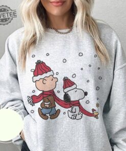 The Peanuts Snoopy Charlie Woodstock Christmas Sweatshirt Christmas Snoopy Unisex Hoodie Retro The Peanuts Sweatshirt Christmas Gift Unique