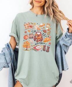 Tis The Season Shirt Fall Football Shirt Pumpkin Season Fall Harvest Shirt Autumn Doodle Shirt