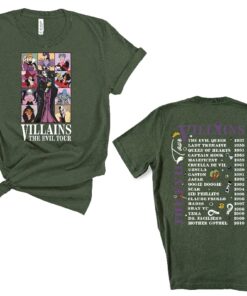 Two Sided Vintage Disney Villains Evil Tour Shirt Disney Villains Concert Music Shirt Disney Villains Squad Disney Halloween Group Shirt Unique