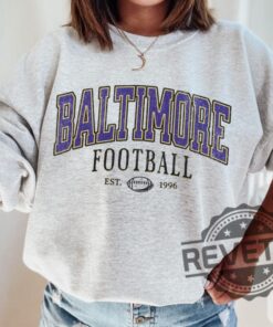Vintage Baltimore Ravens Football Sweatshirt Tshirt Hoodie Retro Tee Gift For Fan Baltimore Maryland Crewneck Game Day Pullover Hoodies Unique