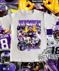 Vintage Justin Jefferson Minnesota Vikings Shirt Hoodie Sweatshirt 90S Graphic Tee Nfl Gift Minnesota Vikings Team T Shirt Gifts For Fan Unique